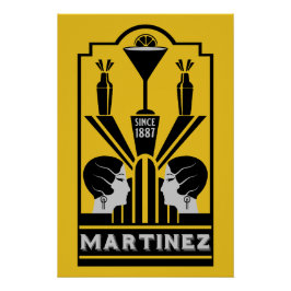 Pôster Martinez Cocktail Art Deco