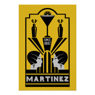 Pôster Martinez Cocktail Art Deco