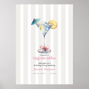 Poster Martini Cereja no Topo Aniversário Bem-Vindo