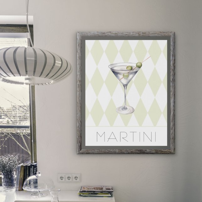 Poster Martini Cocktail Bebe no fundo do Harlequin (A cool martini poster for your home or business.
)