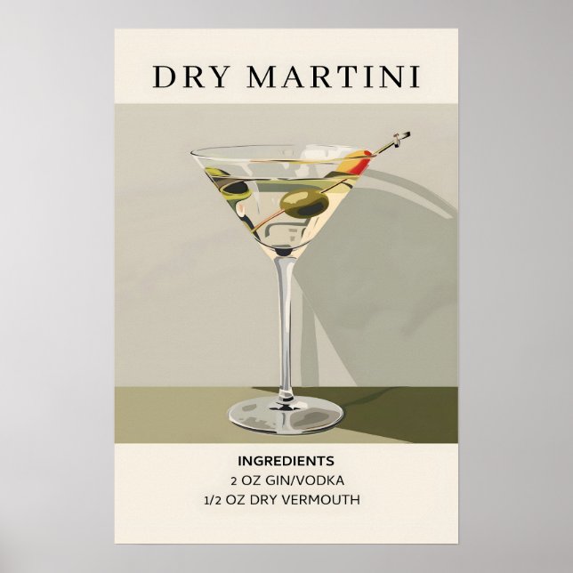Poster Martini cotail seco (Frente)