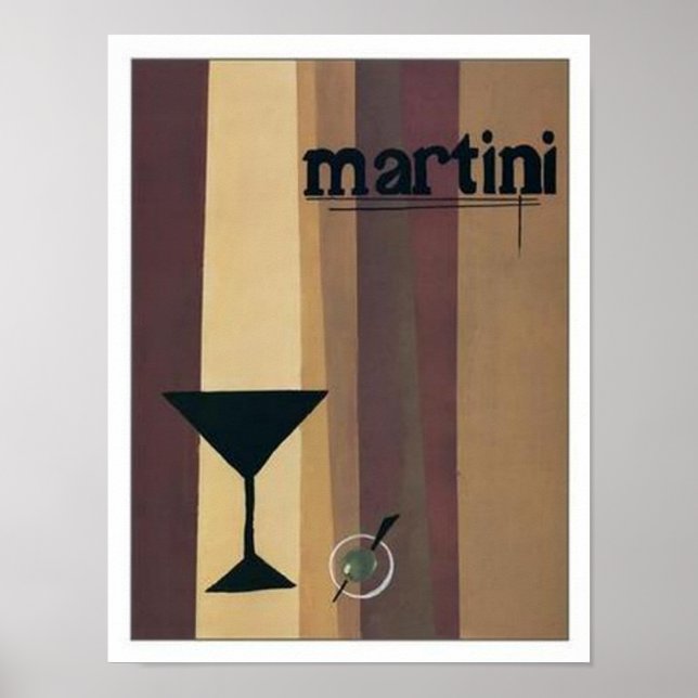 Pôster Martini (listras castanhas) (Frente)