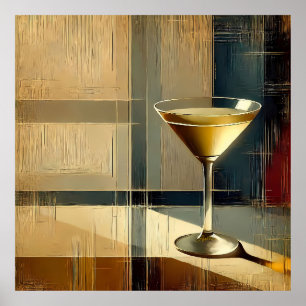Poster Martini Moderno de Meados do Século em um Raio de 