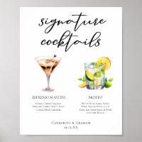 Martini Mojito Signature Cocktails Menu Casamento