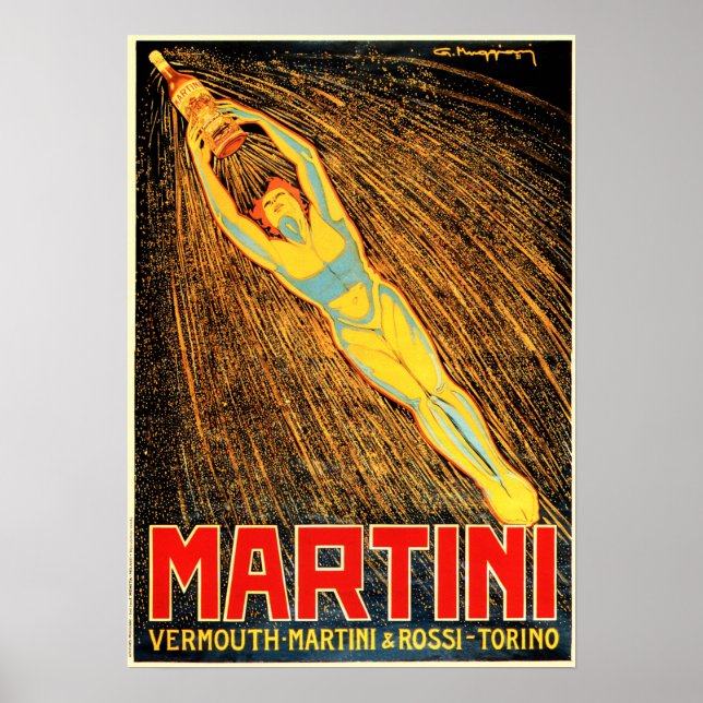Poster Martini & Rossi Vintage Italiano Vermouth Liqueur (Frente)