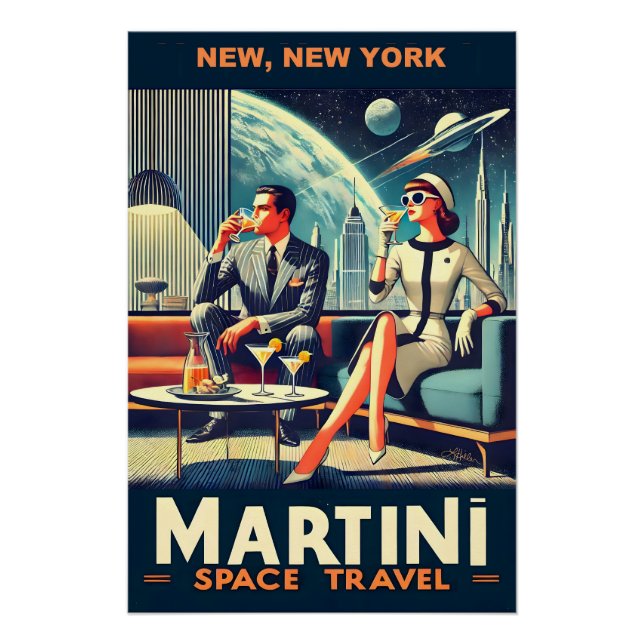 Pôster Martini Space Posteres de viagens New, Nova York (Frente)