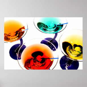Poster martinis coloridos