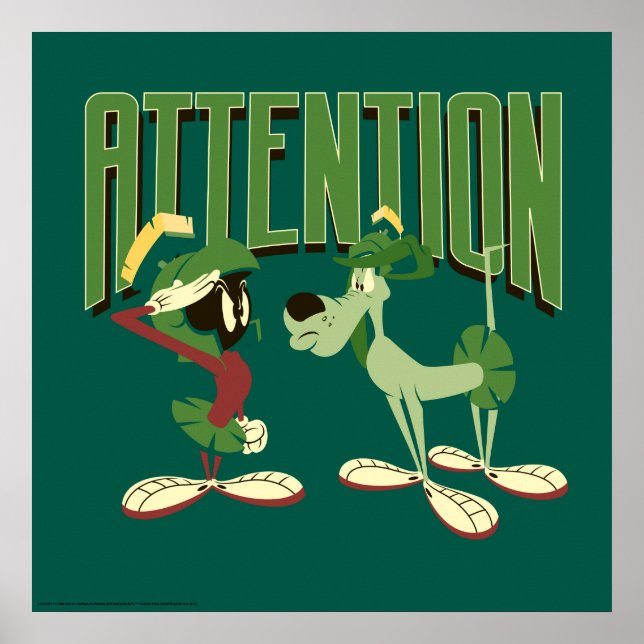 Poster MARVIN THE MARTIAN™ & K-9 "Attenção" (Frente)