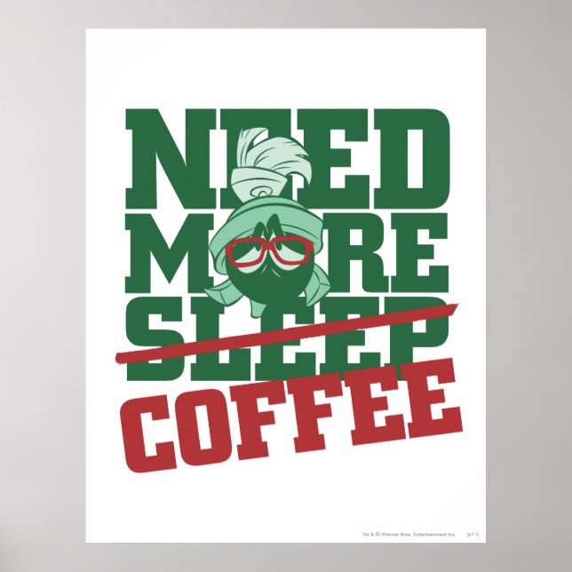 Poster MARVIN THE MARTIAN™ - Precisa de mais café (Frente)