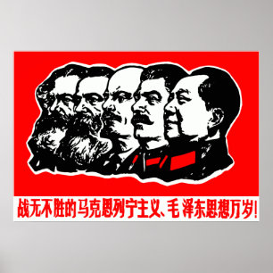 Pôster Marx Lenin Mao Zedong