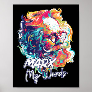 Poster Marx Minhas Palavras Engraçada Filosofia Amante Ci