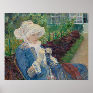 Pôster Mary Cassat - Lydia Crocheting no Jardim