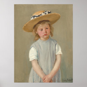 Poster Mary Cassatt - Criança com chapéu de palha