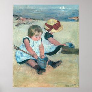 Poster Mary Cassatt - Crianças Brincando na Praia