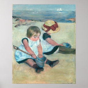 Poster Mary Cassatt - Crianças Brincando na Praia