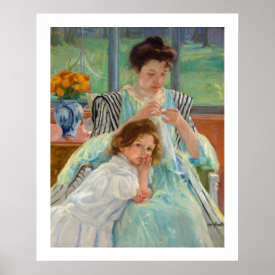 Poster Mary Cassatt - Jovem Mãe costurando