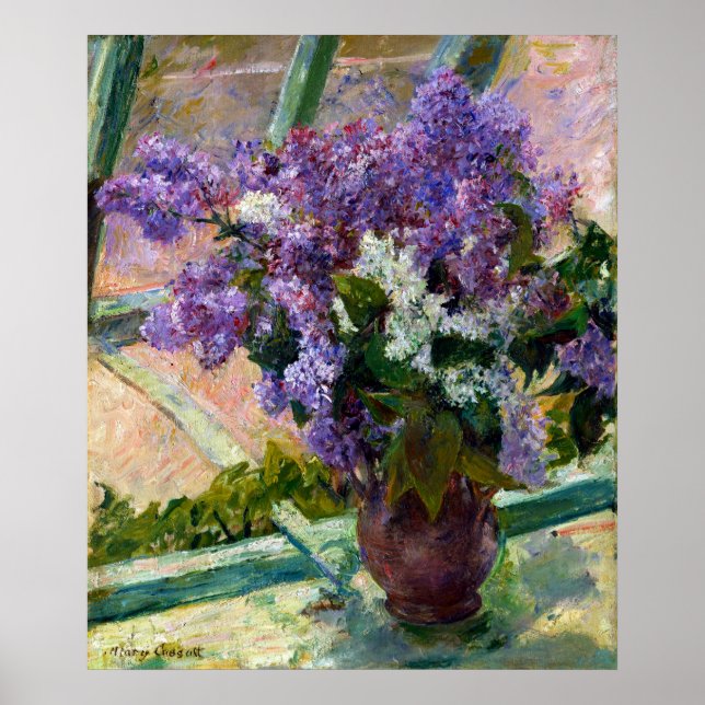 Poster Mary Cassatt Lilacs em uma janela (Frente)