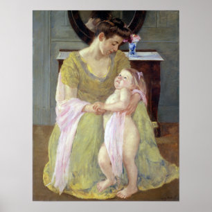 Poster Mary Cassatt Mãe e Criança com um Rosa