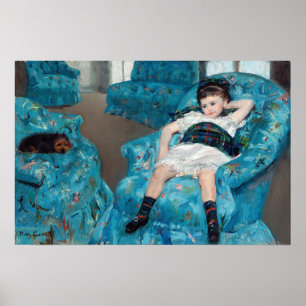Poster Mary Cassatt - Menina em uma Poltrona Azul