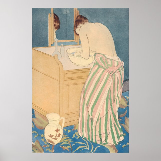 Poster Mary Cassatt - Mulher Banhando-se (Frente)