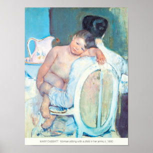 Poster Mary Cassatt Mulher sentada com armas de criança 