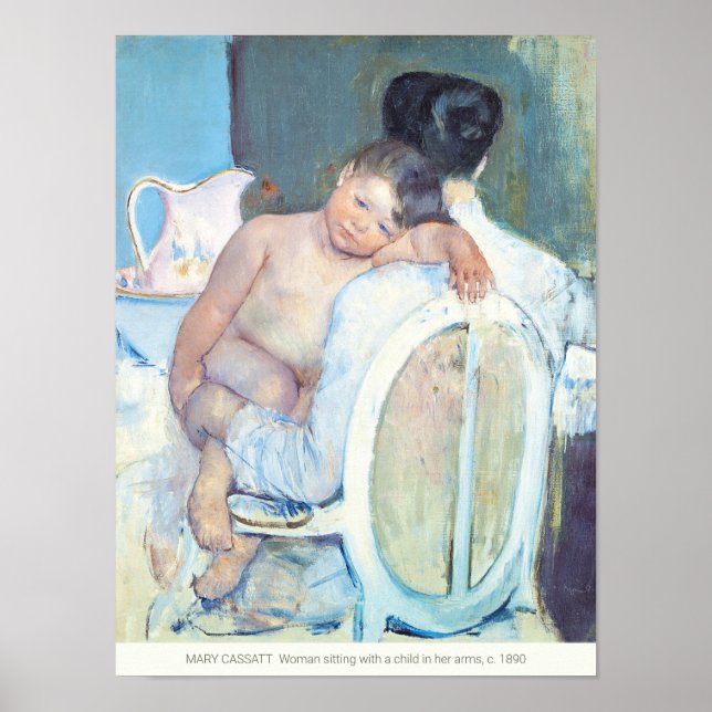 Poster Mary Cassatt Mulher sentada com armas infantis CC1 (Frente)