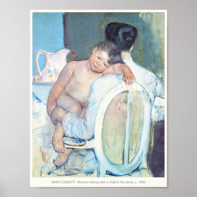 Poster Mary Cassatt Mulher sentada com braços de criança  (Frente)