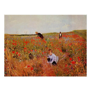 Pôster Mary Cassatt trabalho de arte, Red Poppies,