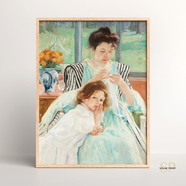 Poster Mary Cassatt Young Mãe Sewing Pintura (Criador carregado)