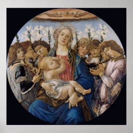 Poster Mary com Criança e Angels Botticelli Cantando