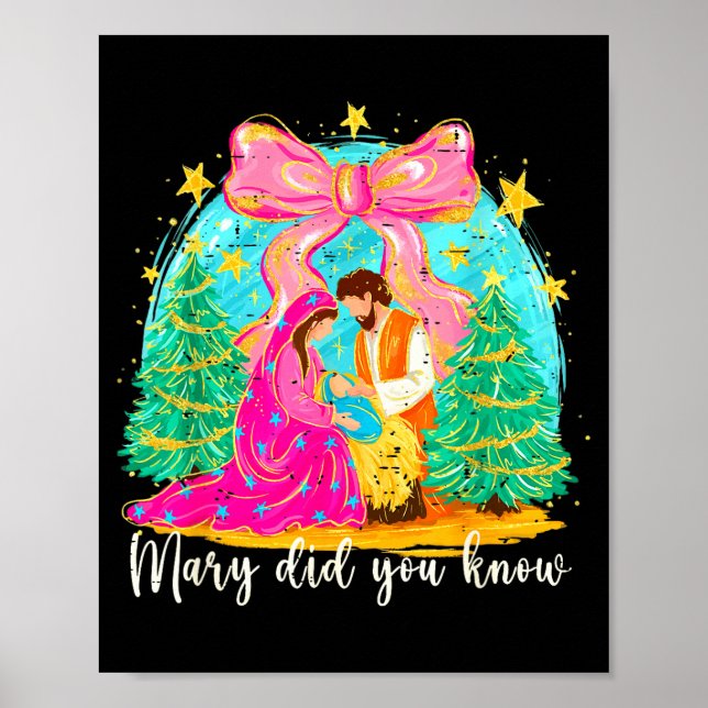 Poster Mary Did You Know Christian Nativity Scene Christm (Frente)