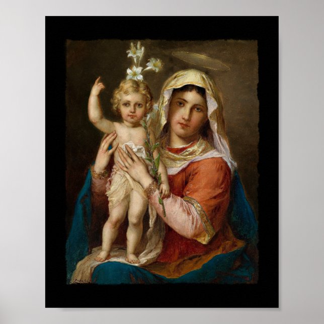 Poster Mary e Jesus com Lily (Frente)