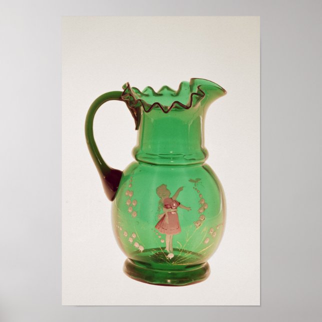 Poster Mary Gregory green jug com esmalte disparado (Frente)