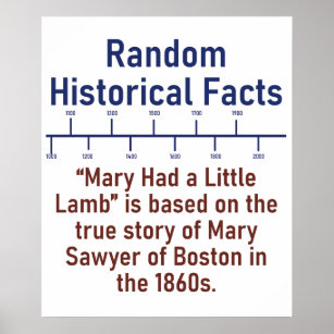Poster Mary Had A Little Lamb - History Fact
