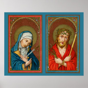 Poster Mary, Mater Dolorosa & Jesus, Ecce Homo
