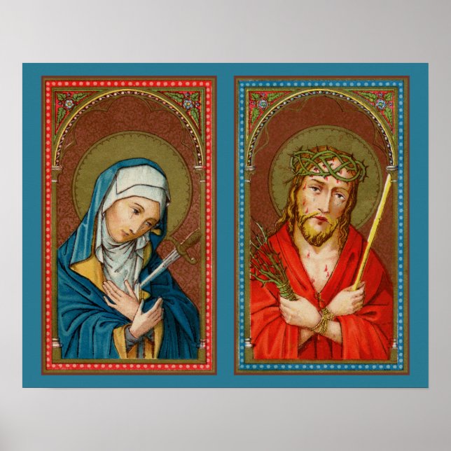 Poster Mary, Mater Dolorosa & Jesus, Ecce Homo (Frente)
