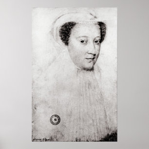 Poster Mary, rainha de escocês na lamentação branca, 1