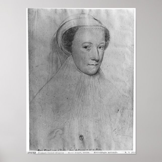 Poster Mary, Rainha dos Escoceses de luto branco, 1560 (Frente)