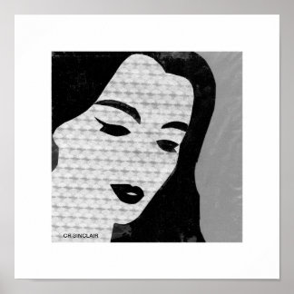 Poster Mary the MODERN (cinzas) por CR SINCLAIR