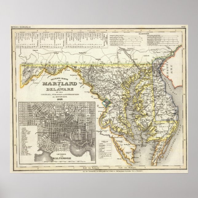 Poster Maryland, Delaware (Frente)