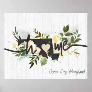 Poster Maryland Estado Personalizado Sua Cidade Natal Rús