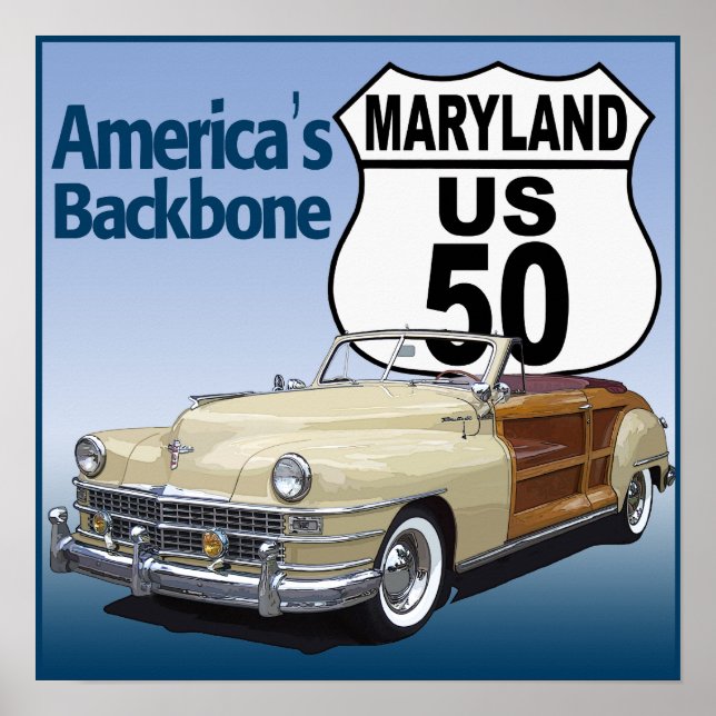 Pôster Maryland US Route 50 (Frente)