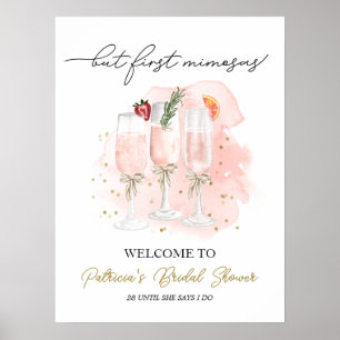 Poster Mas Primeiro Brunch de Mimosas para Noivas Bem-vin