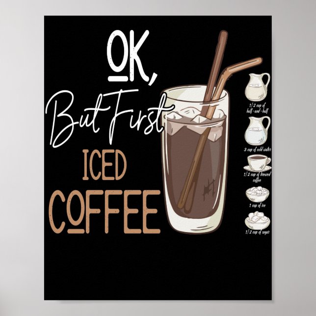 Poster Mas Primeiro Café Físico Um Bom Dia (Frente)