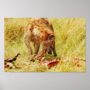 Poster Masai Mara de Kenya da hiena