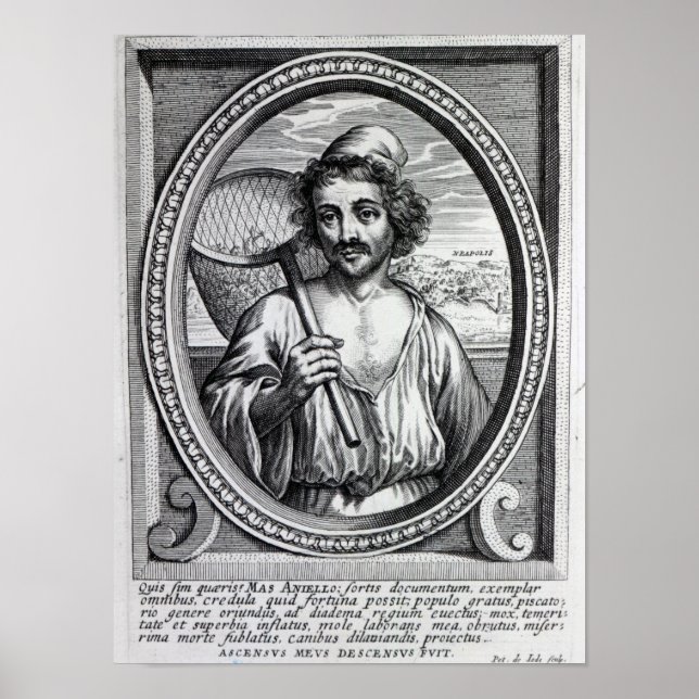Pôster Masaniello, gravado por Petrus de Iode (Frente)
