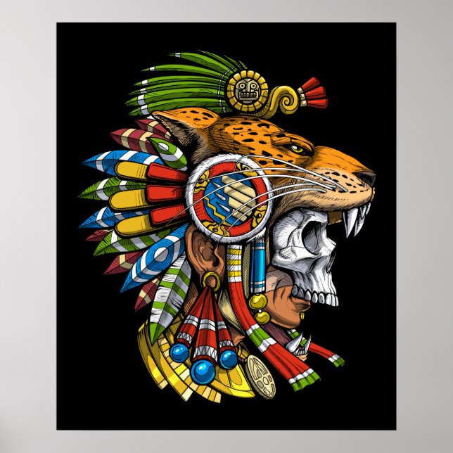 Poster Máscara Aztec Jaguar (Frente)