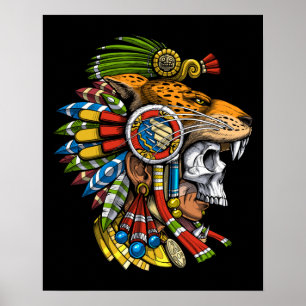 Poster Máscara Aztec Jaguar