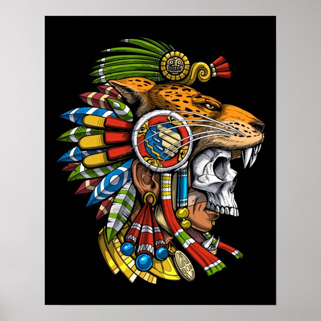 Poster Máscara Aztec Jaguar (Frente)