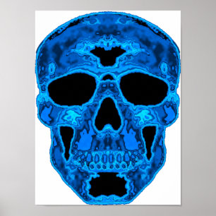Poster Máscara azul do horror do crânio